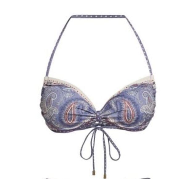 Zimmermann NWT Vitali Halter Bikini Top in Blue
Paisley Size 6/8 - Picture 2 of 7
